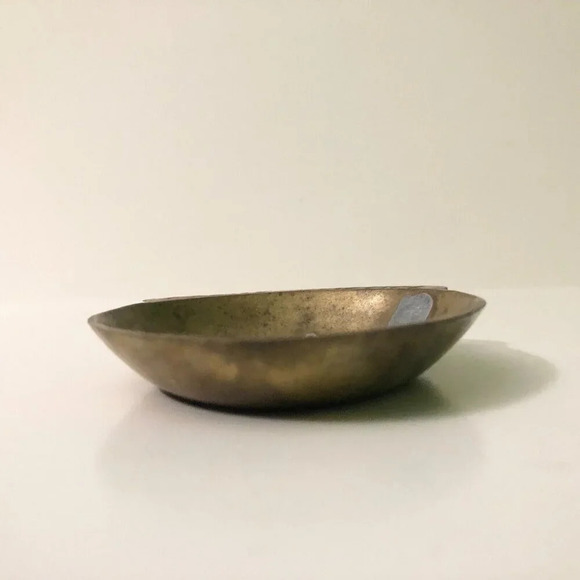 Vintage Brass Pocket Change Dish Trinket Jewelry Key Holder Coin Bowl - Picture 7 of 14